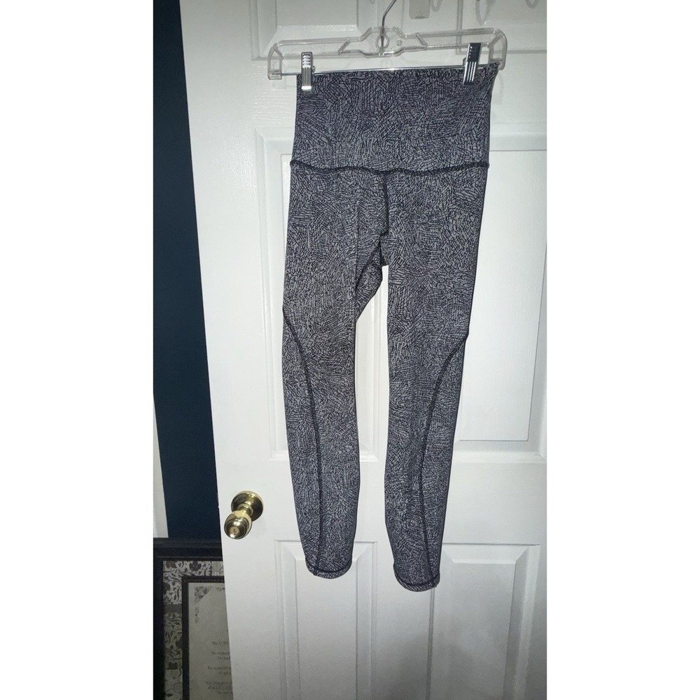 Lululemon Wunder Under Pant Hi Rise Mesh Line Up Black White 4 NWOT